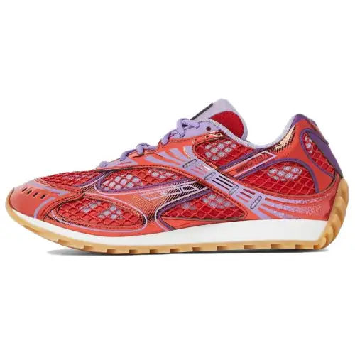 Bottega Veneta Orbit Leather Comfortable Round Toe Low top Casual Shoes Women's Red
