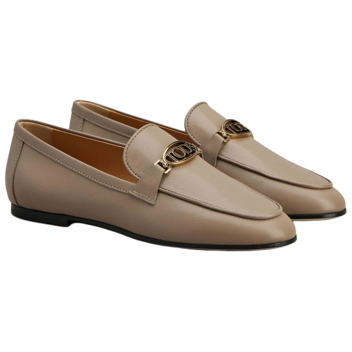 TOD'S Logo Plaque Slip On Loafers Women's