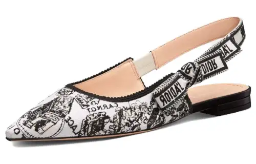 DIOR J'Adior Cotton Fabric Women's Casual Shoes Women's Black White