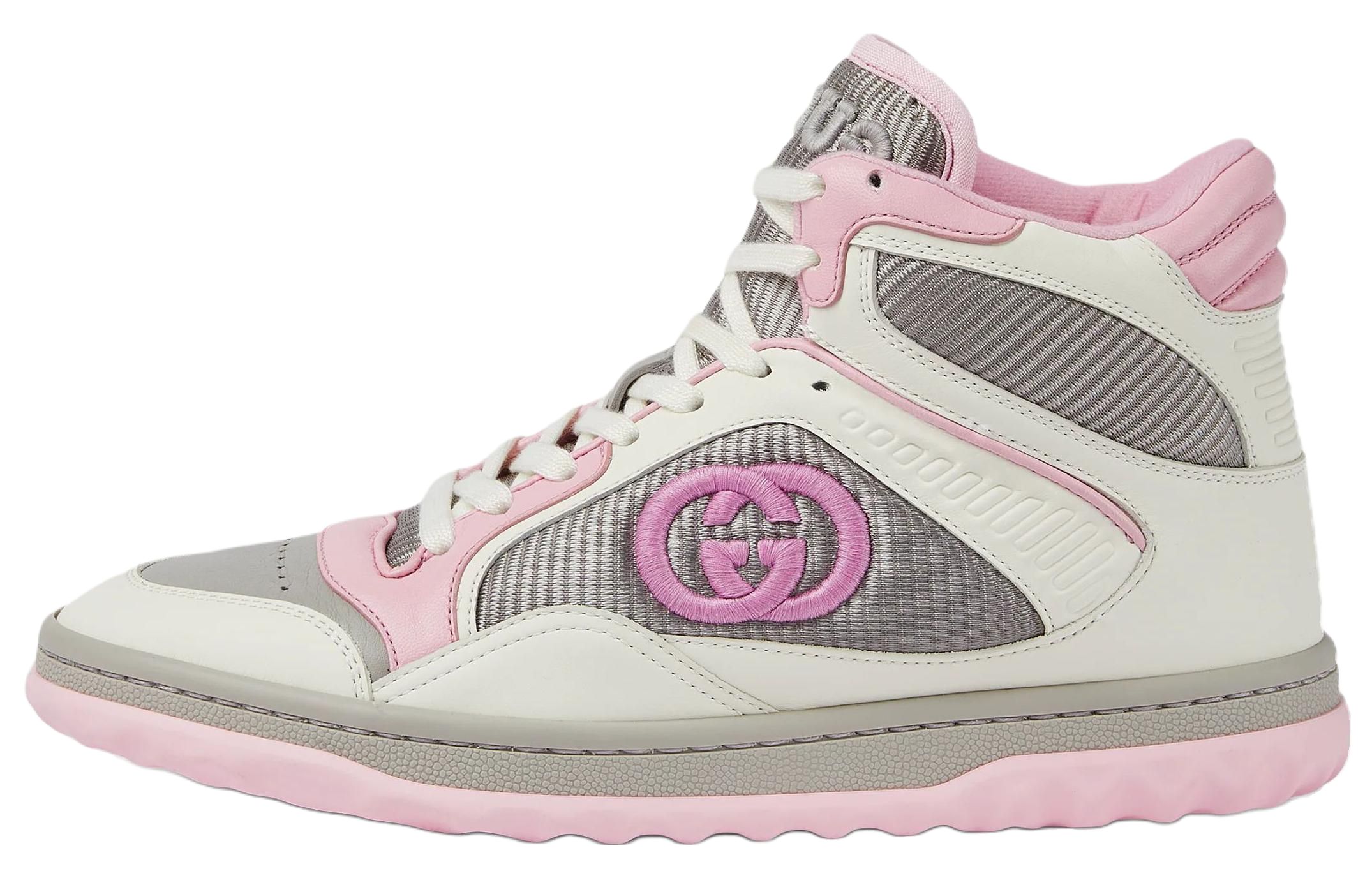 GUCCI MAC80 Leather High top Skateboard Shoes Women's Pink