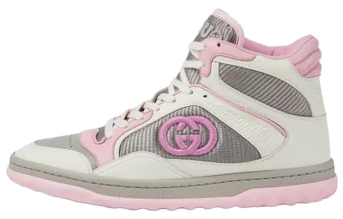 GUCCI MAC80 Leather High top Skateboard Shoes Women's Pink