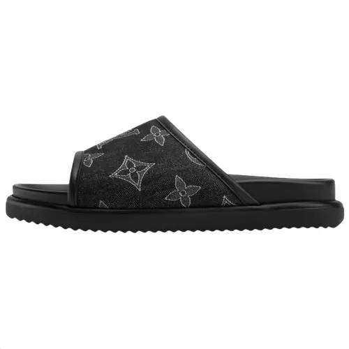 LOUIS VUITTON Miami Slide Slippers Men's Black