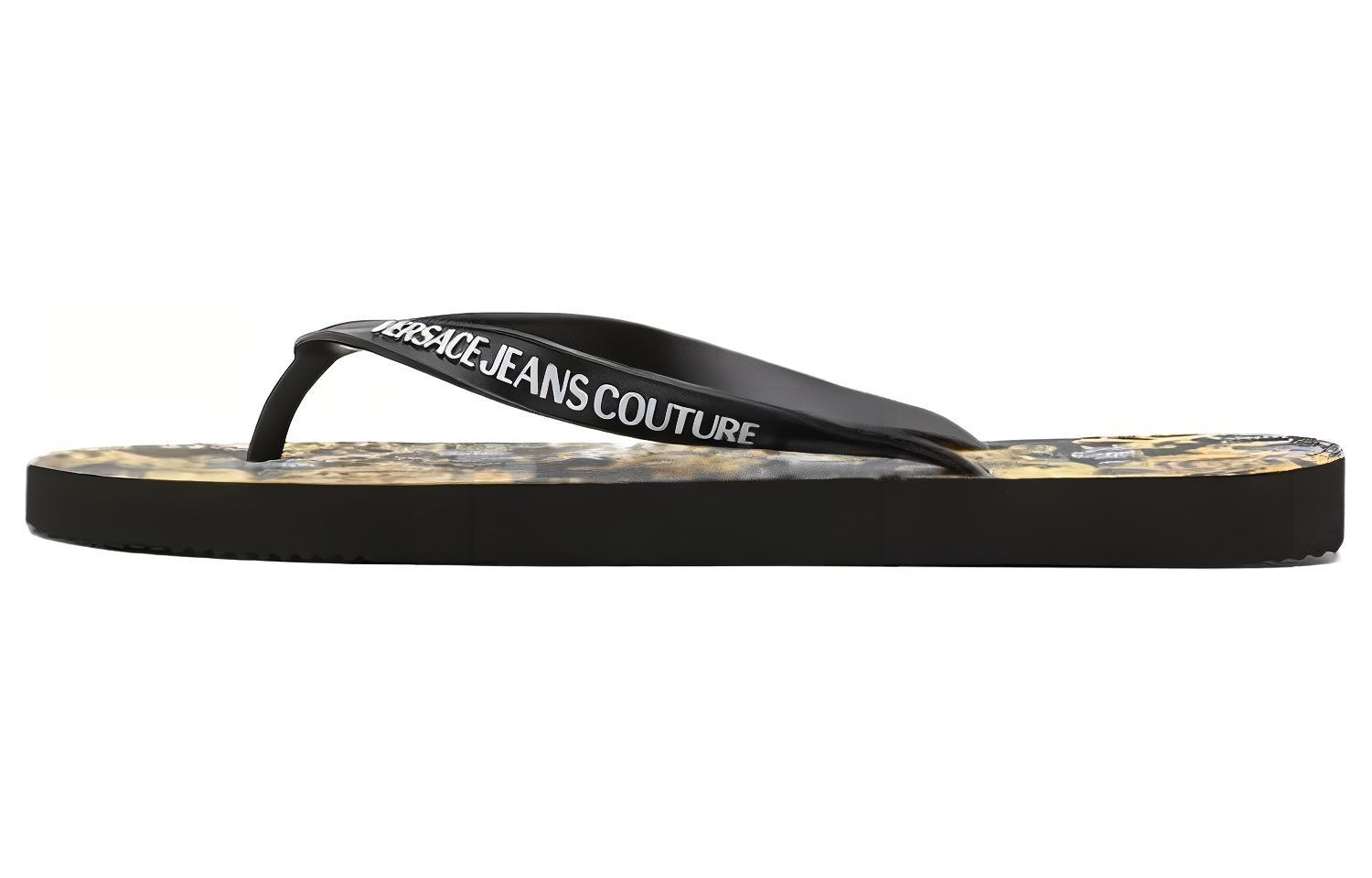 VERSACE JEANS Couture Embossed-logo Flip-flops