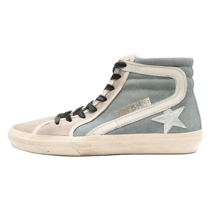Golden Goose Slide High top Skateboard Shoes Women's Blue
