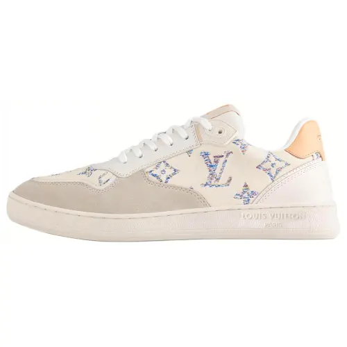 LOUIS VUITTON Stadium Abrasion Resistant Low top Skateboard Shoes Women's Beige Gray
