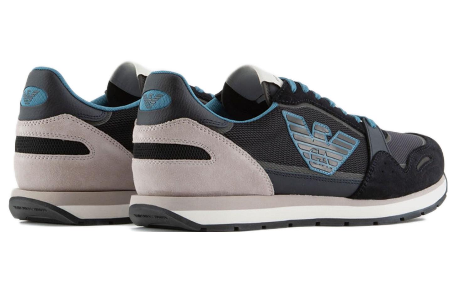 EMPORIO ARMANI Mesh Low top Sports Casual Shoes Men's Blue Gray
