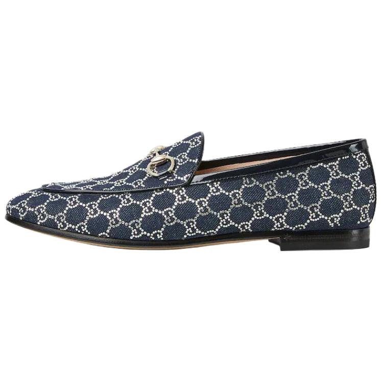 Gucci Wmns Gg Jordaan Loafer 'Blue Denim Crystal' Women's