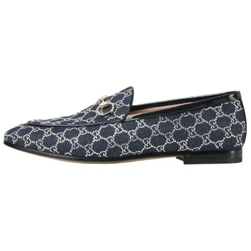 Gucci Wmns Gg Jordaan Loafer 'Blue Denim Crystal' Women's