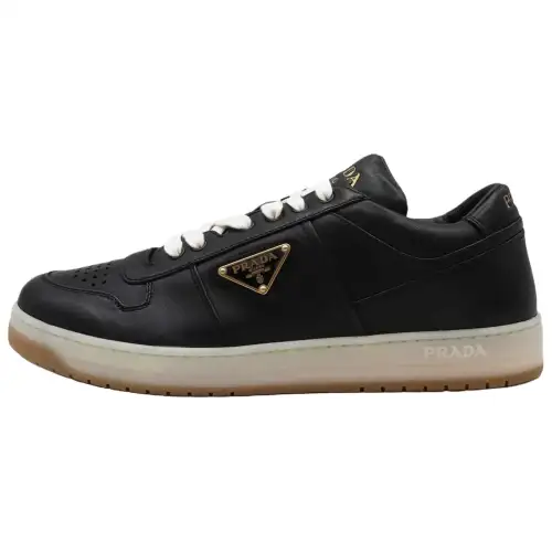 PRADA Leather Low top Skateboard Shoes Men's Black