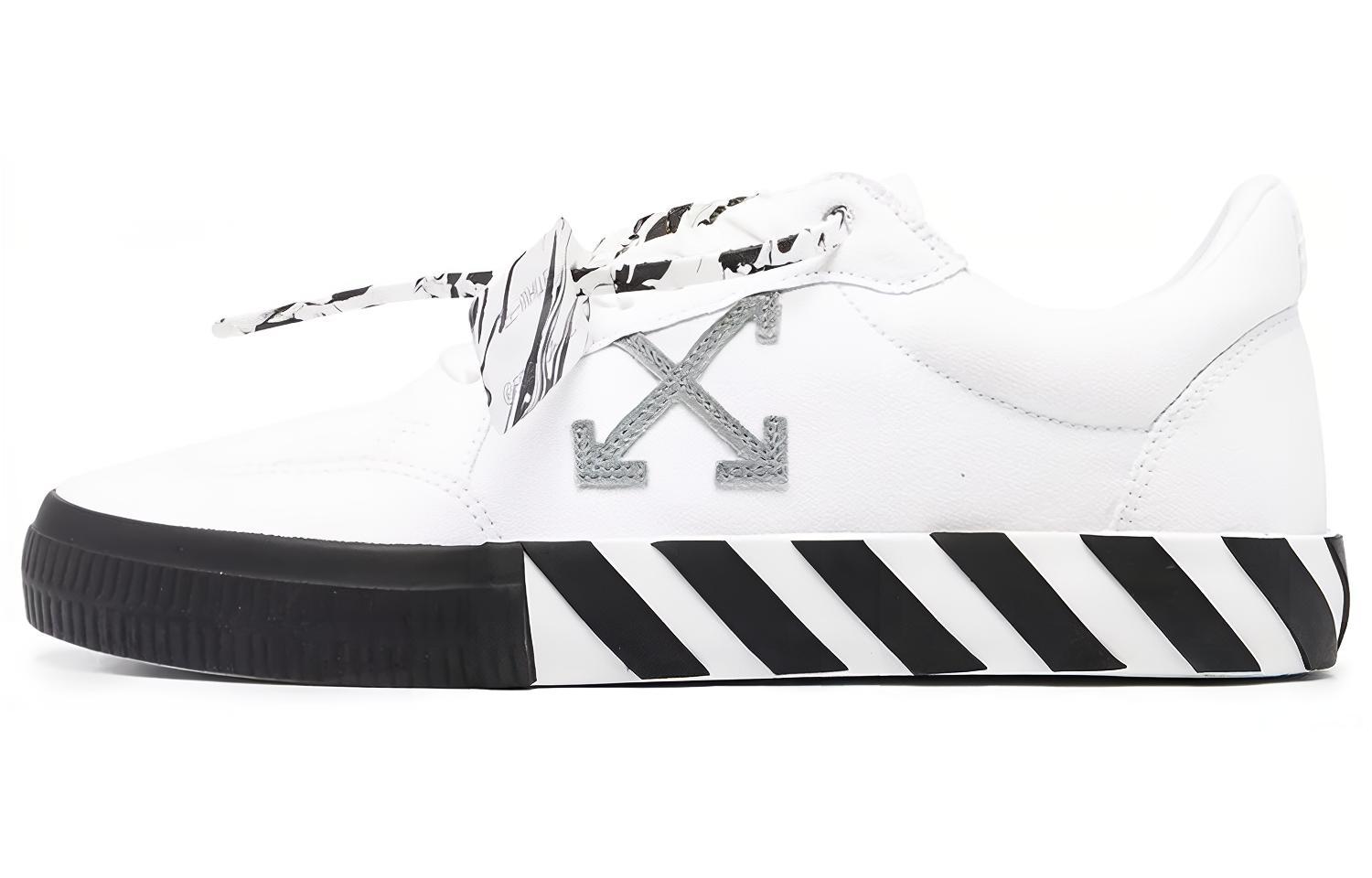 Мужские кеды OFF-WHITE Low Vulcanised Arrows (бело-черные)