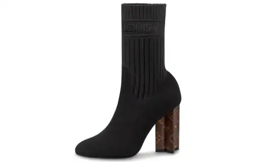 LOUIS VUITTON Silhouette Ankle Boots Women's Black