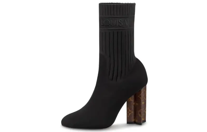 LOUIS VUITTON Silhouette Ankle Boots Women's Black