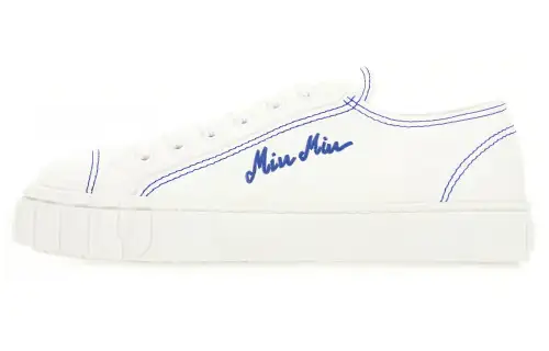 MIU MIU Low top Stylish Skateboarding Shoes Women's White Blue