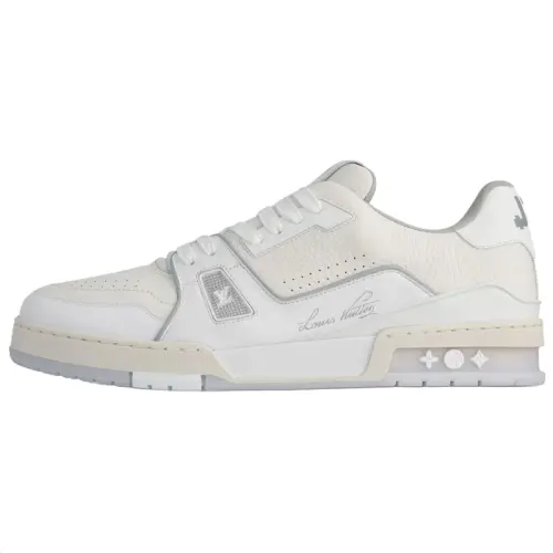 LOUIS VUITTON Trainer White Grey Signature