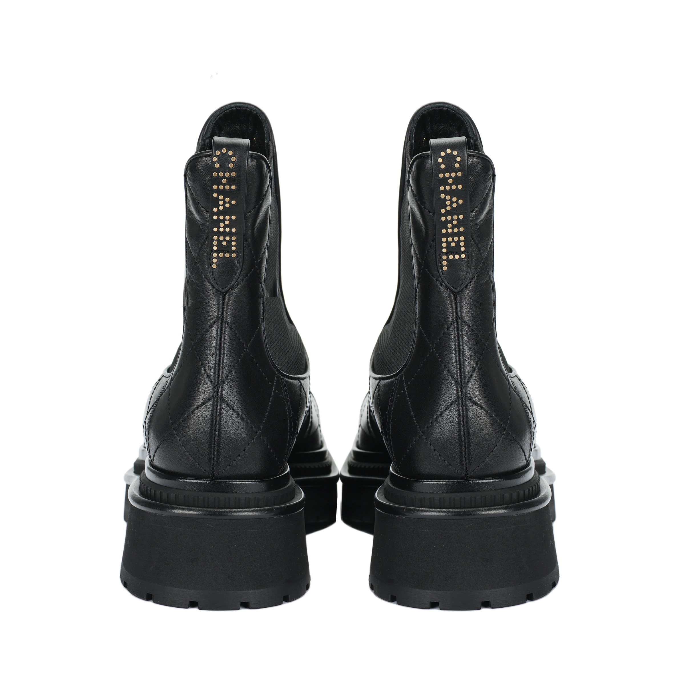 CHANEL Short Chelsea Boots 4cm Women's Black