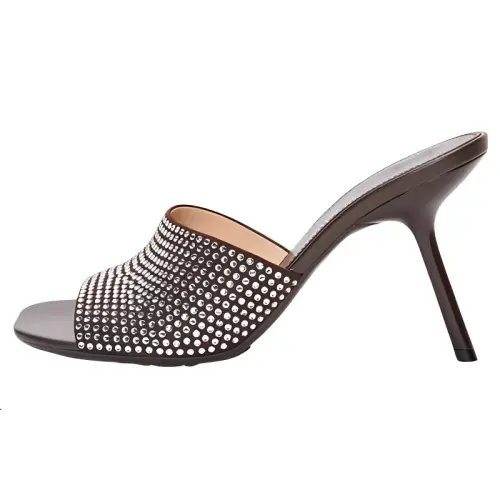LOEWE Petal 90mm Rhinestone-embellished Leather Sandals