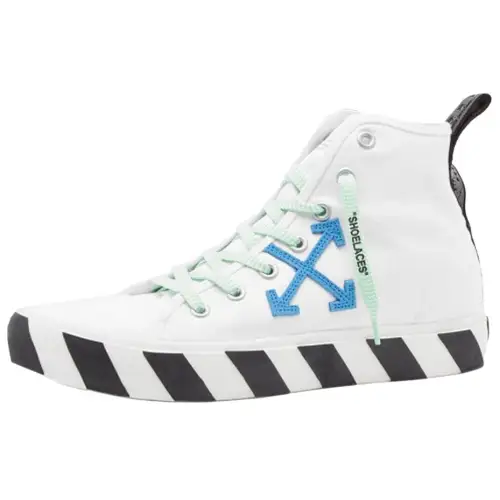 OFF WHITE Mid Top Vulcanized Canvas Sneaker 'White Blue Green Black'