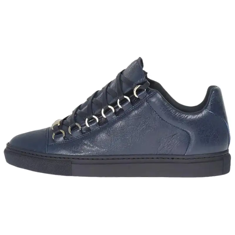 Balenciaga Arena Leather Low top Skateboard Shoes Women's Marine Blue