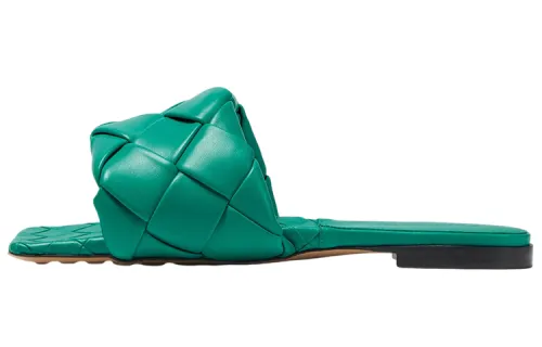 Bottega Veneta Lido Slide Slippers Women's Dark Green