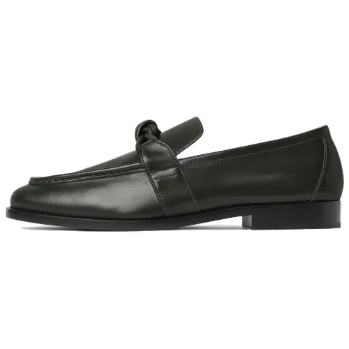 Bottega Veneta Astaire Calfskin Loafers Men's Dark Green