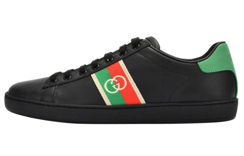 Gucci Wmns Ace Elastic Web 'Interlocking G - Black' Women's