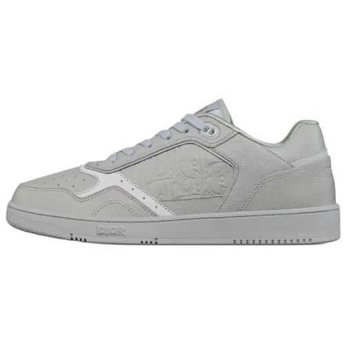 DIOR B27 Uptown Cow Leather Low top Skateboard Shoes Unisex Gray