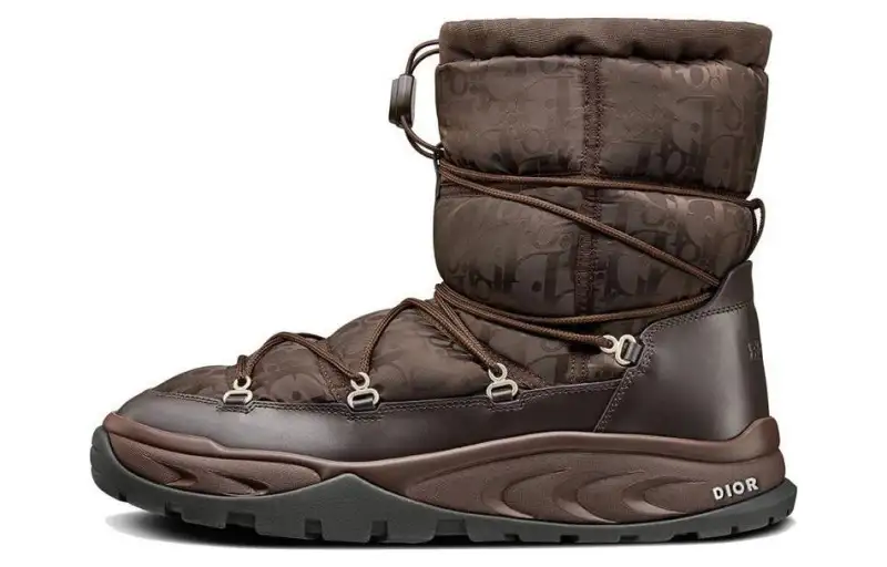 DIOR Snow Ankle Boot Brown Oblique Nylon