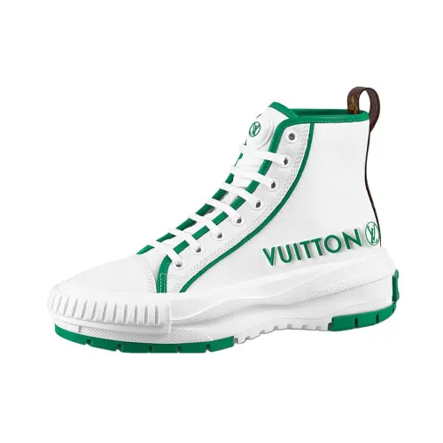 LOUIS VUITTON Squad Ankle Sneakers 'White Green' Women's