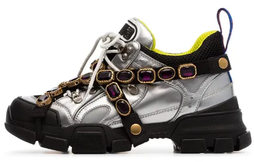 Gucci Wmns Flashtrek Crystals 'Silver' Women's