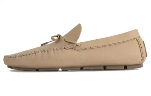 LOUIS VUITTON Driver Cow Leather Loafers Men's Taupe