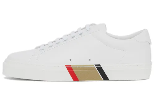 Burberry Leather Low top Stylish Skateboarding Shoes Women's White