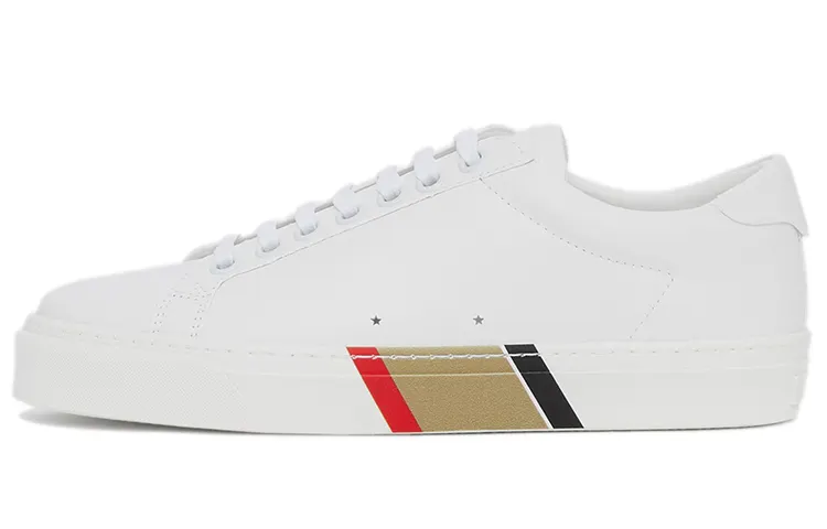 Burberry Leather Low top Stylish Skateboarding Shoes Women's White