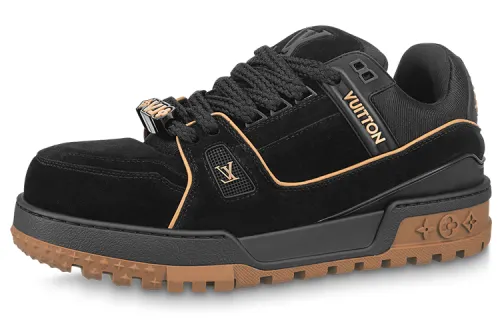 LOUIS VUITTON Trainer Maxi Black Brown Suede