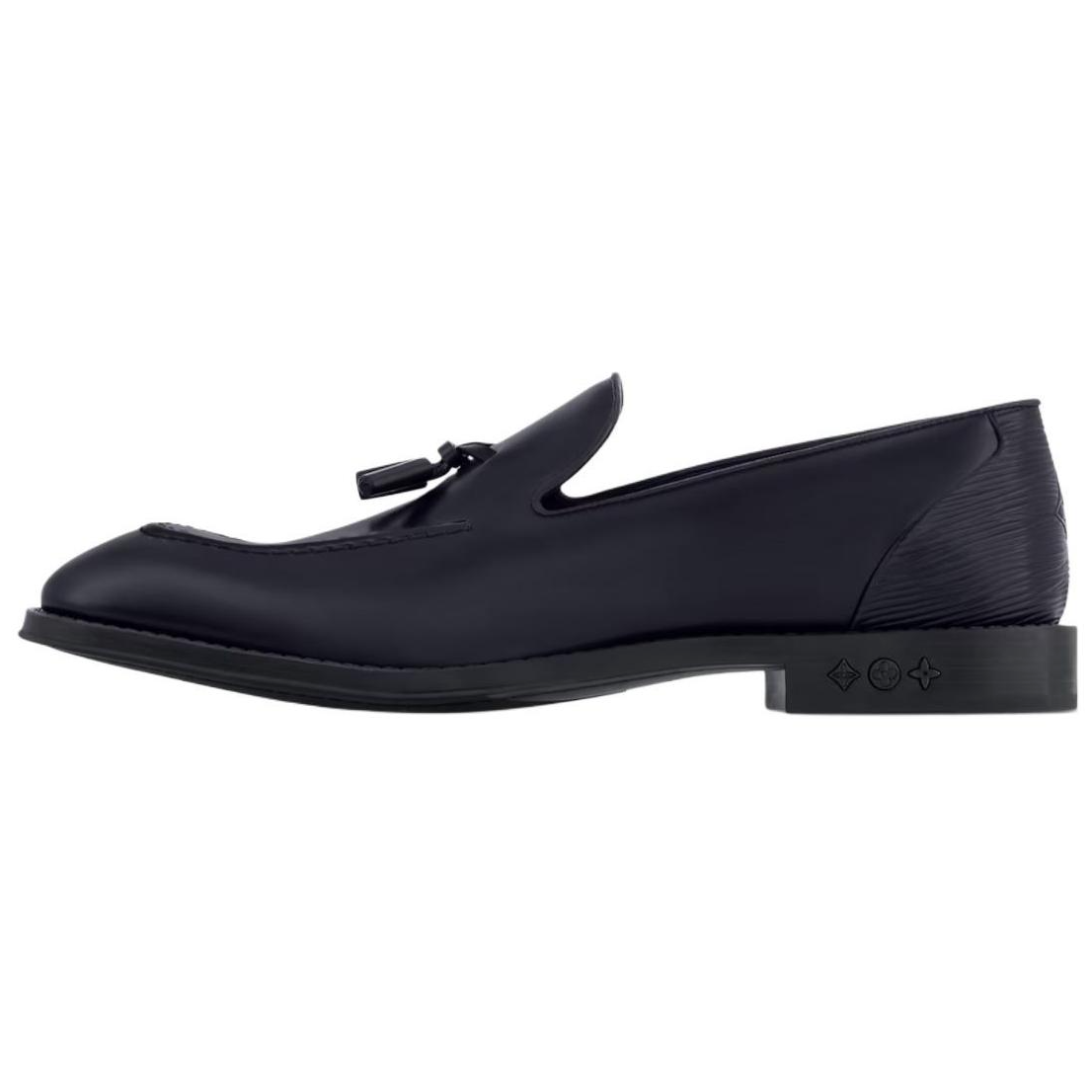 LOUIS VUITTON Kensington Calfskin Loafers Men's Blue