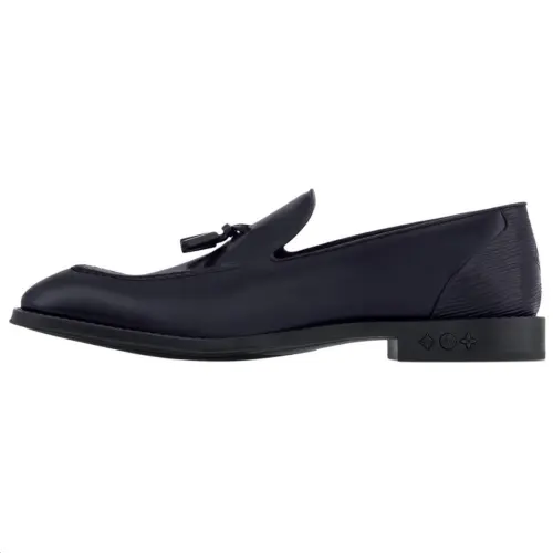 LOUIS VUITTON Kensington Calfskin Loafers Men's Blue