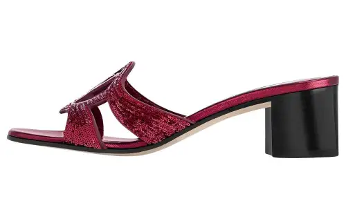 LOUIS VUITTON Isola Slide Slippers Women's Rose Red