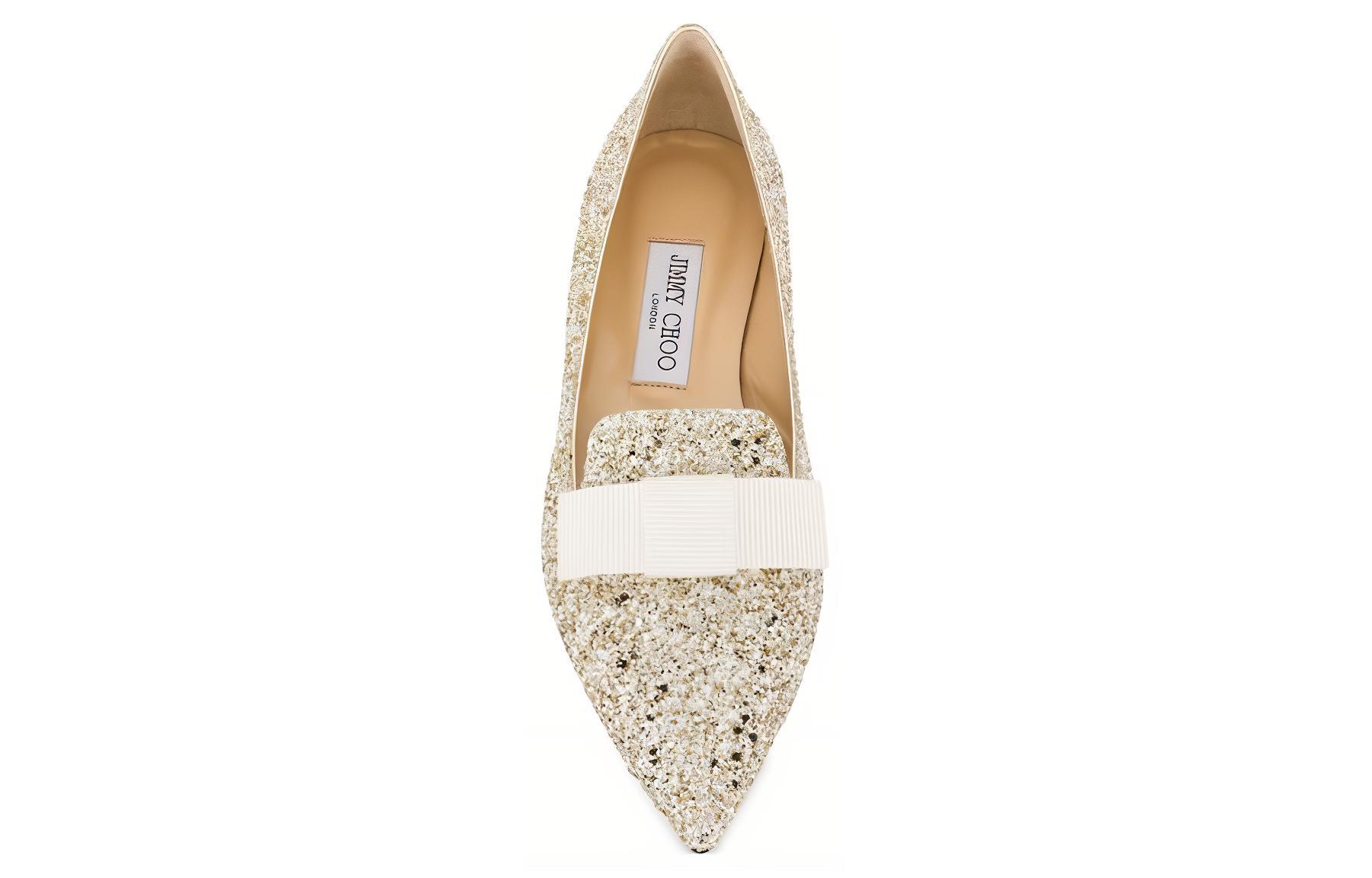 Jimmy Choo Gala Flat Low Vamp Casual Shoes Women's Moonlight Silver
