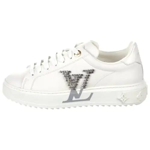 LOUIS VUITTON Time Out Sneakers 'White With Large Crystal Side Logo' Women's