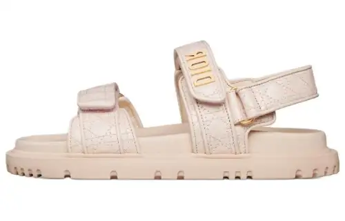 DIOR DiorAct Cow Leather Beach Sandals Women's Quartz Pink