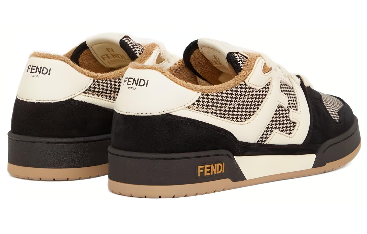 Мужские кеды Fendi Match (черно-белые) — фото 4