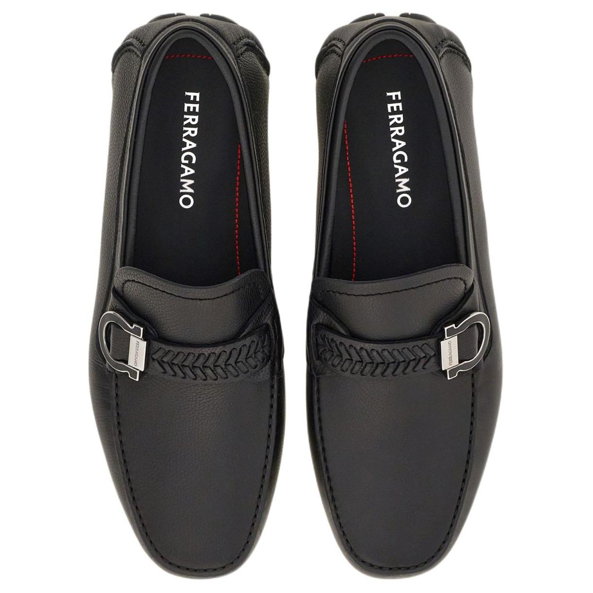 FERRAGAMO Gancini Loafers Men's Black
