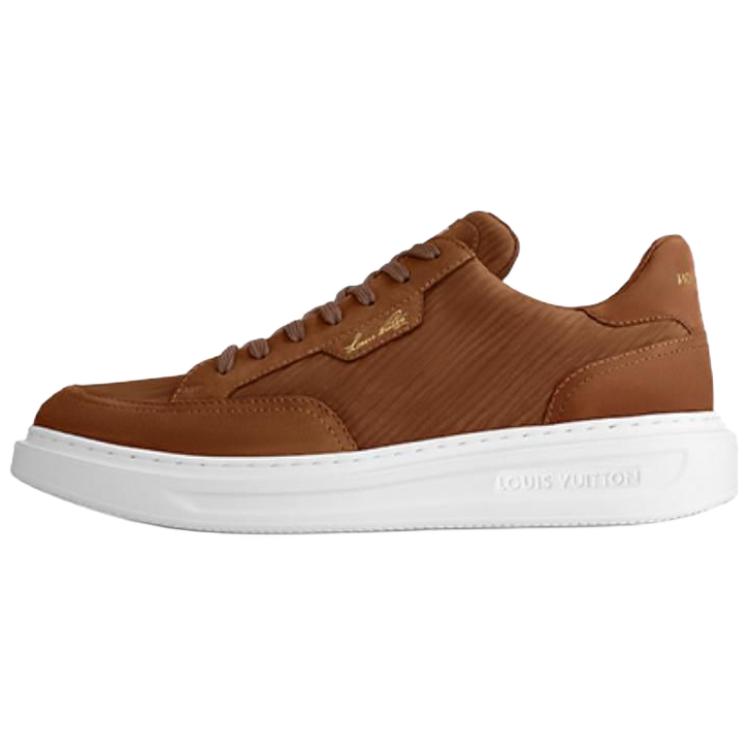 LOUIS VUITTON Beverly Hills Cow Leather Low top Skateboard Shoes Men's Brown