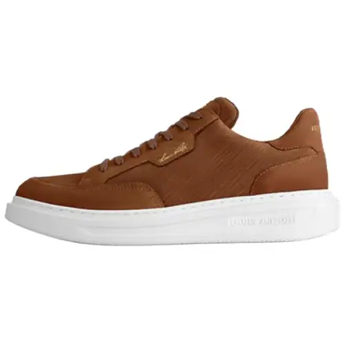 LOUIS VUITTON Beverly Hills Cow Leather Low top Skateboard Shoes Men's Brown