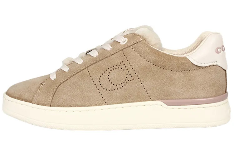 COACH Low top Stylish Skateboarding Shoes Women's Light Brown