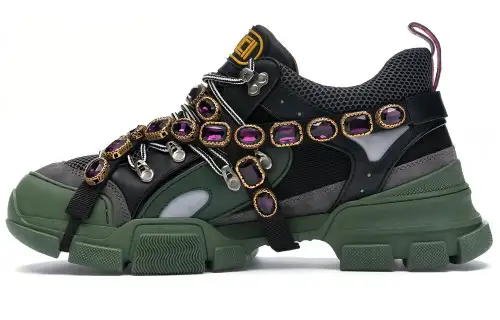 GUCCI Flashtrek Sega Green Removable Crystal