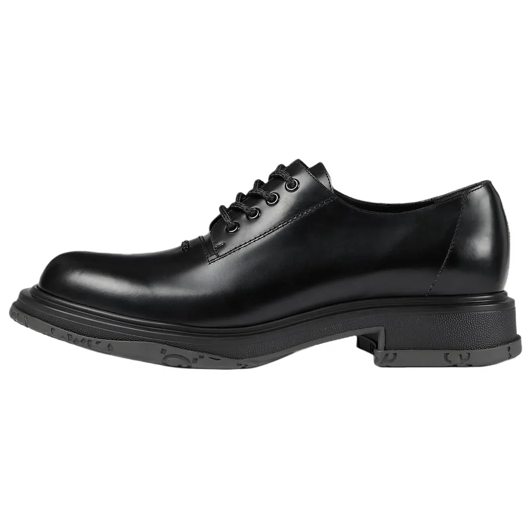 GUCCI Leather Casual Shoes 4cm Men's Black