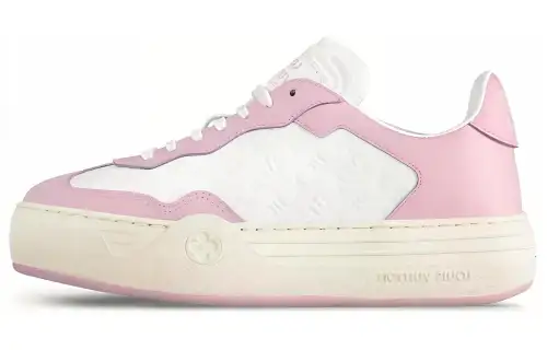 LOUIS VUITTON GROOVY PLATFORM Leather Low top Skateboard Shoes Women's White Purple