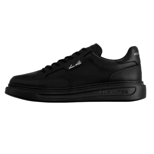 LOUIS VUITTON Beverly Hills Cow Leather Low top Skateboard Shoes Men's Black