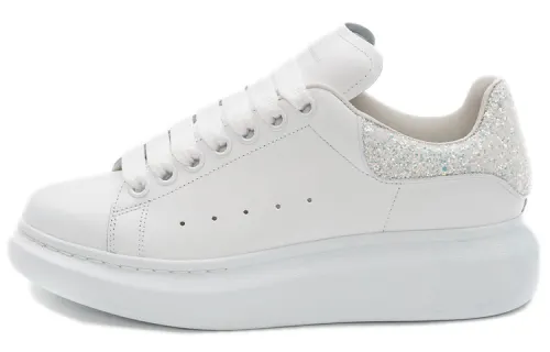 Alexander McQueen Oversized Sneaker 'White Silver Glitter' Women's