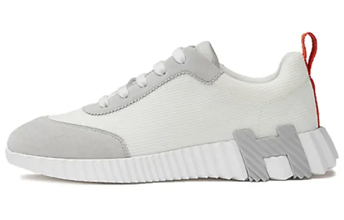 HERMES Bouncing Fabric Low top Casual Shoes Women's Gray White